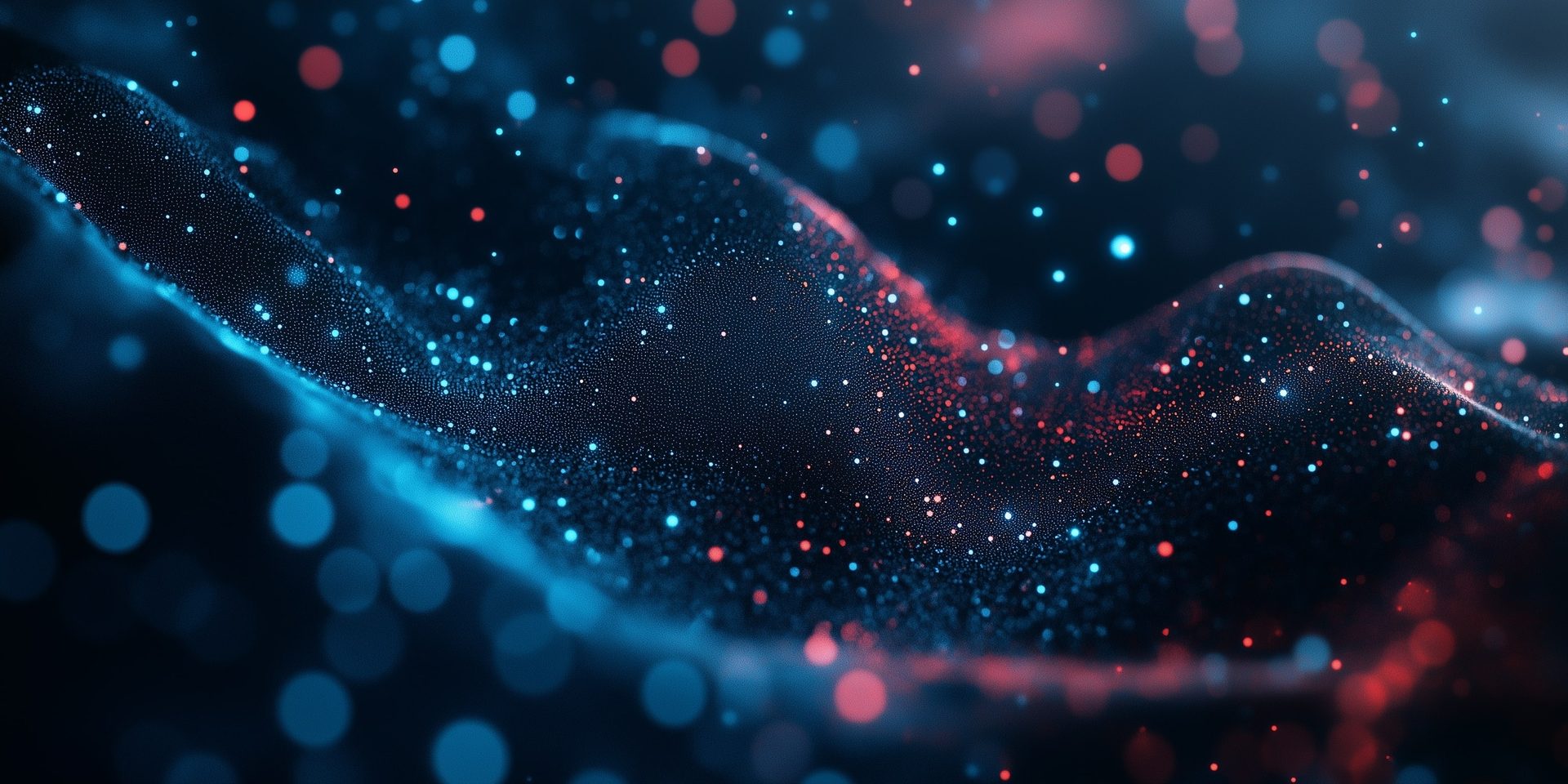 Abstract particles flowing through digital space